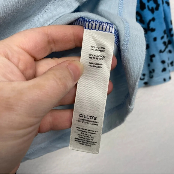 Zenergy Chico’s Blue Blouse 1 / S Printed - Picture 5 of 6